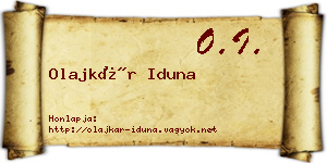 Olajkár Iduna névjegykártya